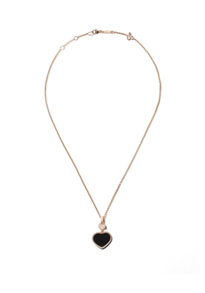 Chopard 18kt rose gold Happy Hearts onyx and diamond pendant necklace - Pink