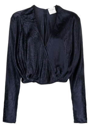 Forte Forte patterned-jacquard long-sleeve blouse - Blue