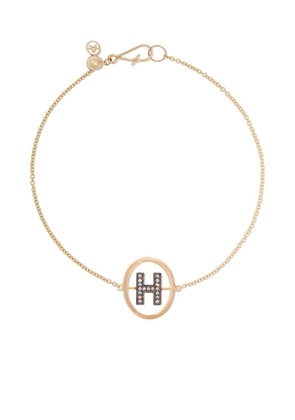 Annoushka 18kt yellow gold diamond initial H bracelet