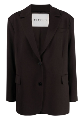 Closed notch-lapels single-breasted blazer - Brown