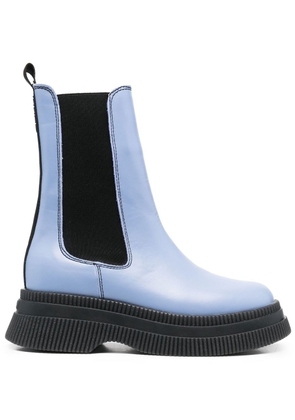 GANNI elasticated-ankle leather boots - Blue
