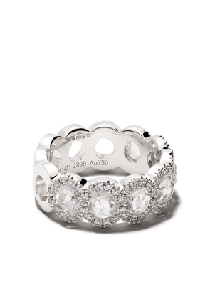 David Morris 18kt white gold Rose Cut Diamond Half Eternity ring - Silver