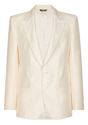 Dolce & Gabbana Sicilia-fit silk faille single-breasted suit - White