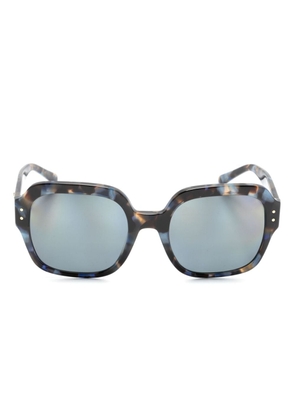 Tory Burch marble-pattern overize-frame sunglasses - Blue
