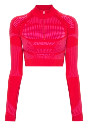 MISBHV logo-jacquard cropped performance top - Red