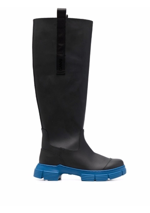 GANNI Country recycled-rubber boots - Black