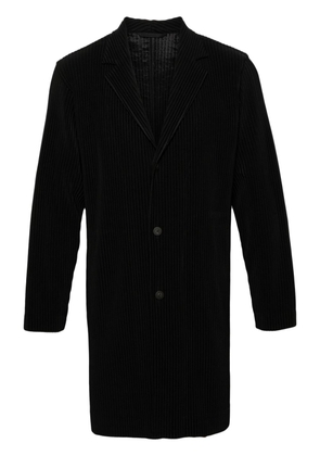 Homme Plissé Issey Miyake notched-lapels plissé coat - Black