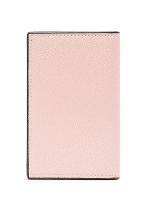 Valextra Onda folded leather cardholder - Pink
