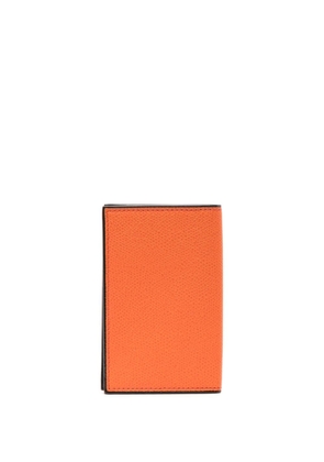 Valextra Onda folded leather cardholder - Orange