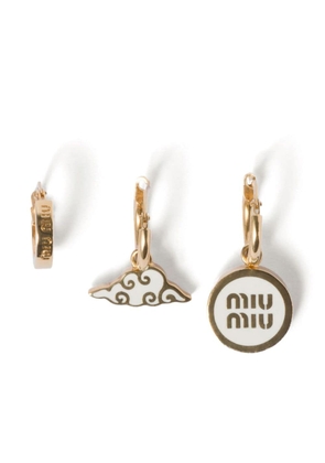 Miu Miu enamel-embellished earrings (set of three) - Gold