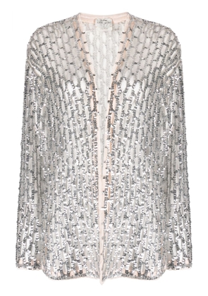 Forte Forte semi-sheer construction open-work sequined jacket - Silver