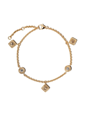 De Beers Jewellers 18kt yellow gold Talisman diamond charm bracelet