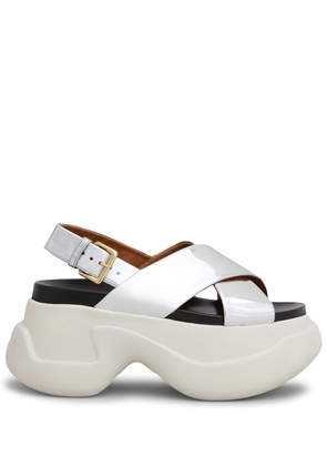 Marni Fussbett platform sandals - Silver