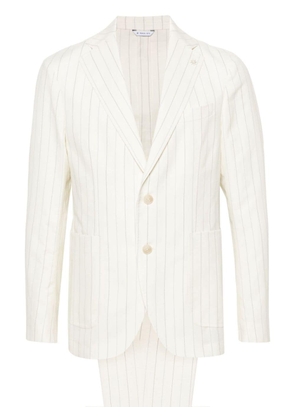 Manuel Ritz pinstriped single-breasted suit - Neutrals