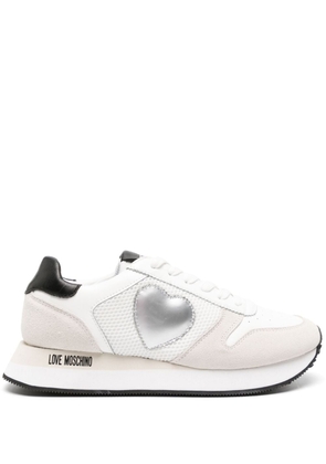 Love Moschino heart-patch leather sneakers - White