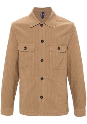 Manuel Ritz herringbone shirt jacket - Neutrals