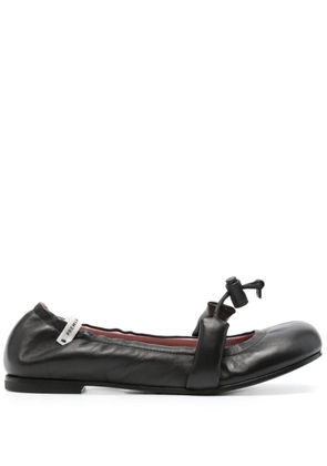 Premiata elasticated leather ballerina shoes - Black