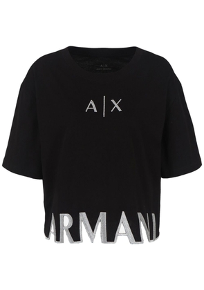 Armani Exchange logo-embellished cotton T-shirt - Black