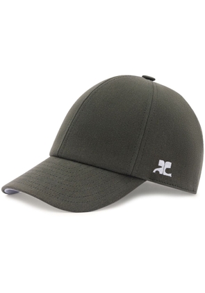 Courrèges logo-embroidered cotton baseball cap - Green