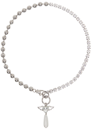 Safsafu SSENSE Exclusive Silver Flying Heart Necklace