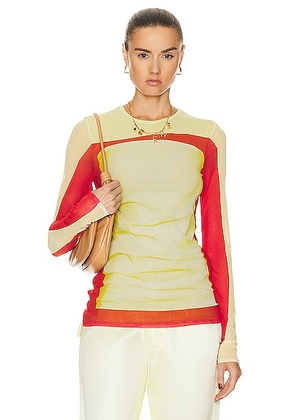 Loewe Trompe L'oeil Top in Yellow & Red - Yellow. Size L (also in ).