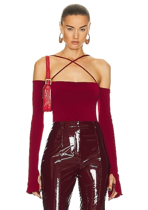 The Andamane Maddy Bodysuit in Ruby - Burgundy. Size S (also in L, XS).