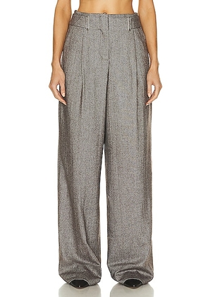 REMAIN Herringbone Ring Pants in Coffee Bean Combo - Grey. Size 32 (also in 34, 36).