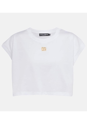 Dolce&Gabbana Logo cotton jersey crop top