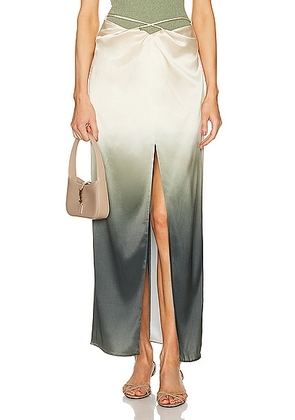 Nanushka Lianne Midi Skirt in Moss Gradient - Green. Size M (also in ).