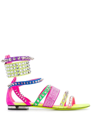 Philipp Plein studded colour-block sandals - Pink