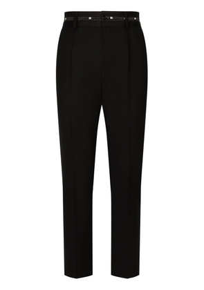 Dolce & Gabbana logo-waistband tailored trousers - Black
