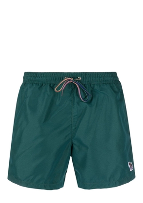 Paul Smith Zebra-motif drawstring-waist swim shorts - Green