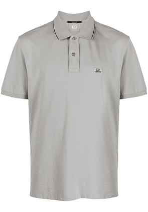 C.P. Company logo-patch piqué polo shirt - Grey