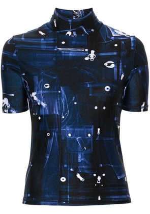 Coperni abstract-print T-shirt - Blue