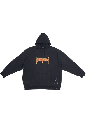 Balenciaga metal logo oversized hoodie - Black