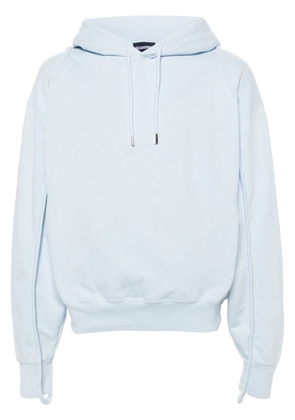 Jacquemus logo-embroidered cotton hoodie - Blue