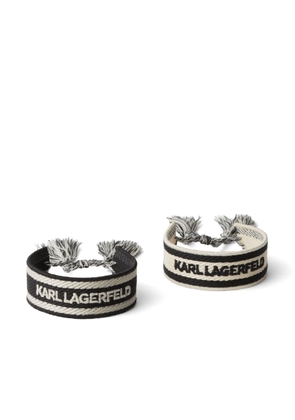 Karl Lagerfeld Essential woven bracelet (set of two) - Neutrals