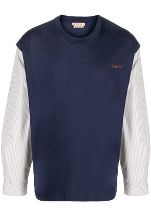 Marni embroidered-logo detail sweatshirt - Blue