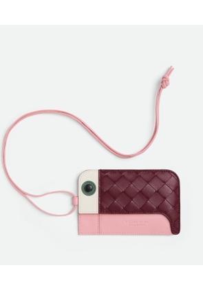 Bottega Veneta Intrecciato Toucan Card Holder On Strap - Pink - Woman - Lambskin