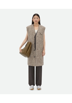 Bottega Veneta Multicolour Wool Felt Gilet Coat - Brown - Woman   Wool, Polyester & Alpaca