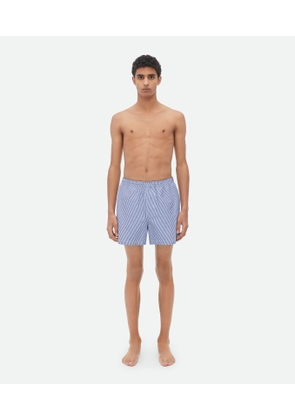 Bottega Veneta Nylon Swim Shorts - Blue - Man - M - Cotton, Polyester & Polyamide
