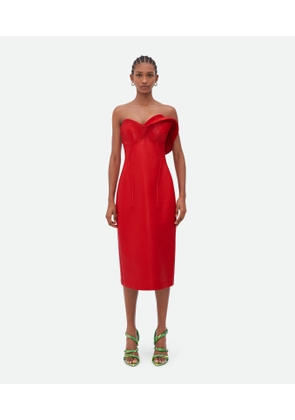 Bottega Veneta Shiny Leather Bustier Dress - Red - Woman   Lambskin
