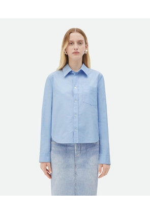 Bottega Veneta Cotton Oxford Shirt - Blue - Woman   Cotton