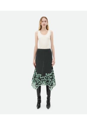 Bottega Veneta Cotton Midi Skirt - Green - Woman   Cotton