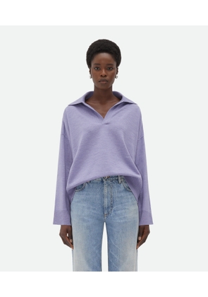 Bottega Veneta Light Wool Polo - Purple - Woman - XS - Wool