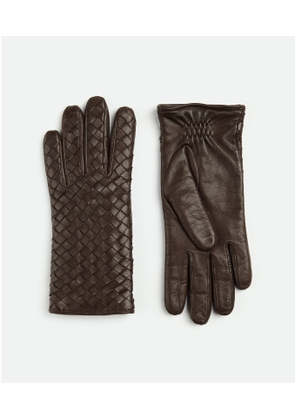 Bottega Veneta Leather Intrecciato Gloves - Brown - Woman   Lambskin