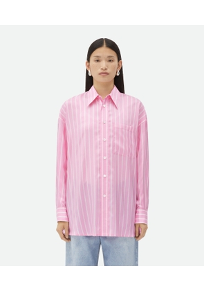 Bottega Veneta Silk Striped Shirt - Pink - Woman   Silk