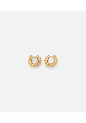 Bottega Veneta Pleat Mini Hoop Earrings - Gold - Woman -