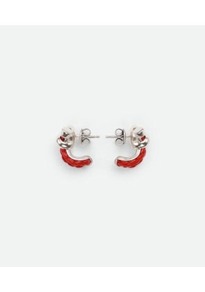 Bottega Veneta Knot Hoop Earrings - Red - Woman - Lambskin