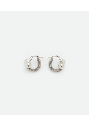 Bottega Veneta Intreccio Hoop Earrings - Silver - Woman -
